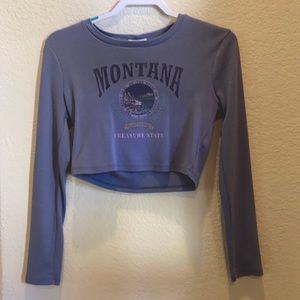 Cropped long sleeve t-shirt